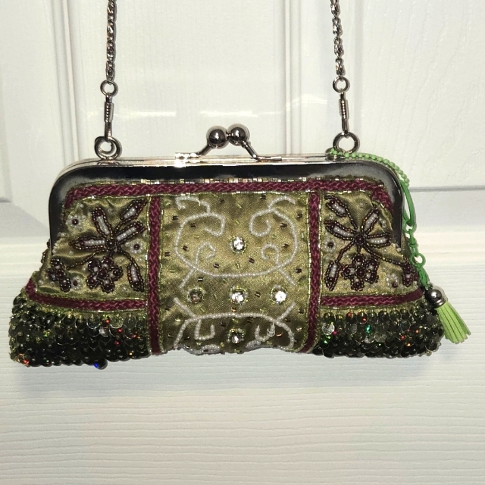 Vintage Beaded Handbag Purse Crossbody Clutch